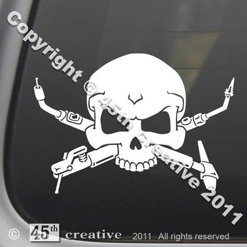 Welder Crossbones Decal - Mig Tig Arc Torch welding helmet mask rod wire stick