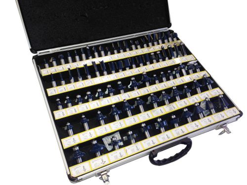 80PC 1/4&#039;&#039; SHANK TUNSTON CARBIDE ROUTER BIT SETESSORIES 3 BLADE POWER TOOL ACC