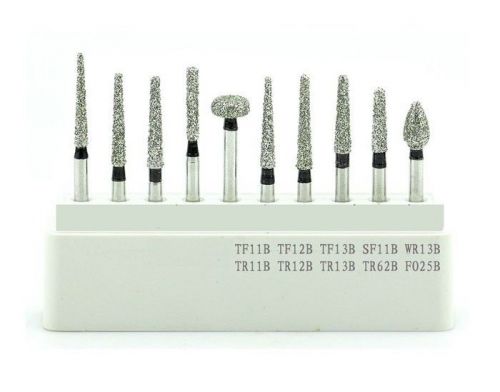 20x new dental diamond fg highspeed burs for polishing smoothing 1.6mm 10pcs/box for sale