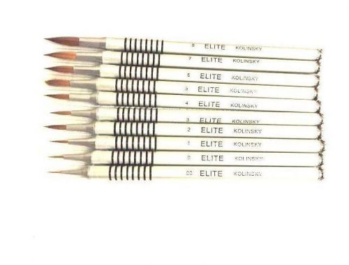 KOLINSKY BRUSHES SET OF 10 -  ALUMINA HANDLE TYPE - CHANGEABLE TIP