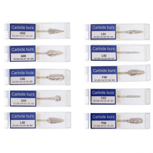 10 pcs DENTAL Tungsten Carbide Burs Tooth Drill 2.35mm for Polishing Hnadpiece