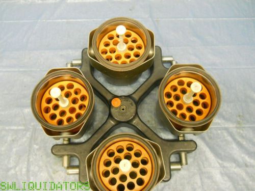 This is BECKMAN CENTRIFUGE ROTOR 7-84 w x 4 swing buckets x 4 inserts (3)