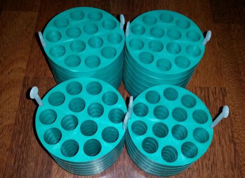 Pair of Beckman Bucket Inserts #339180 (dark green) 14 wells diameter 18 mm