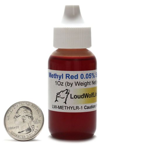 Methyl red indicator solution / 0.05% concentration / 1 fluid ounce / ships fast for sale