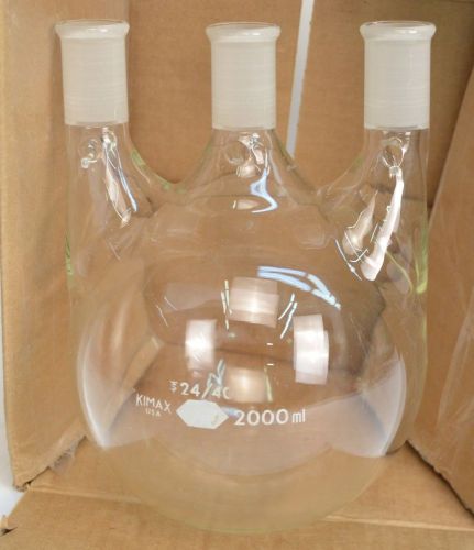 Kimax 2000ml 3-neck round bottom flask 24/40 for sale