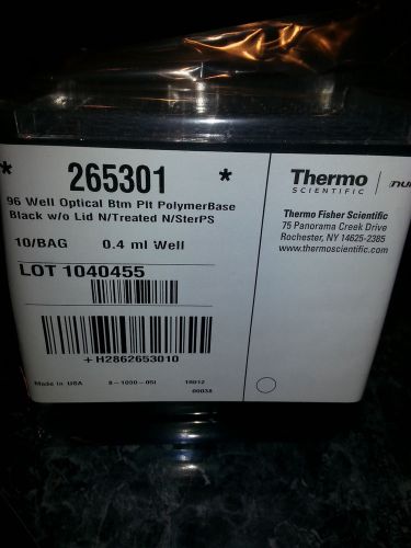 10 Thermo Scientific™ Nunc TM - 96 well Optical Bottom 0.4 ml Plates PN: 265301