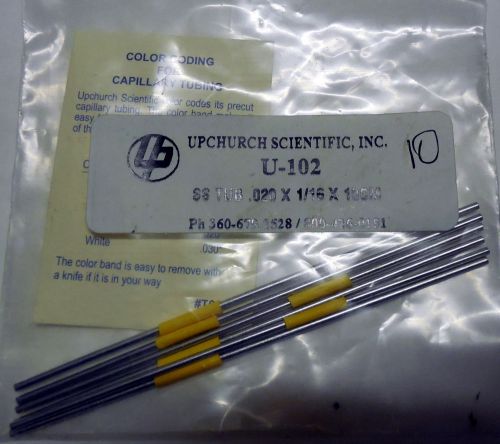 NOS PACK OF 6 UPCHURCH SCIENTIFIC U-102 SS TUBE .020 X 1/16 X 10CM