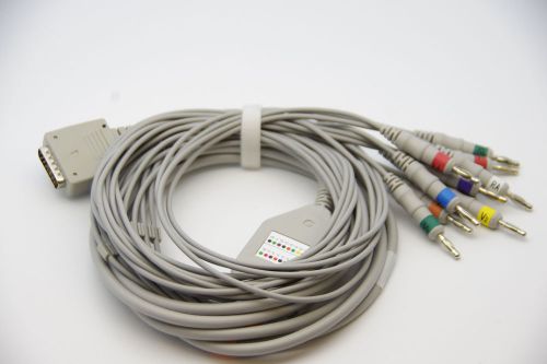 ECG/EKG CABLE FOR  NIHON KOHDEN 10 LEADS (NO SCREW) CADIOFAX USA