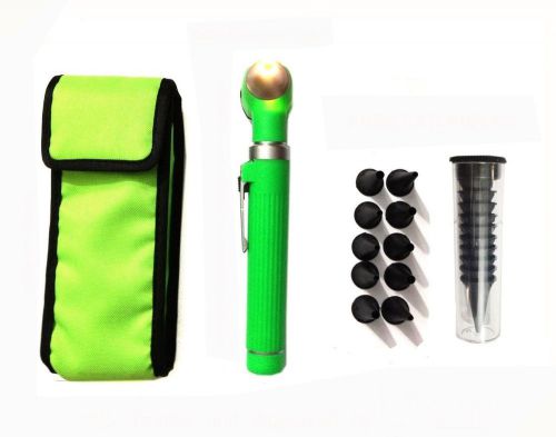 Halogen Light Fiber Optic Otoscope Pocket Medical Ent Diagnostic Green Set