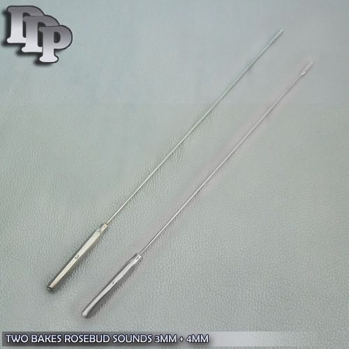 Two Pcs Bakes Rosebud Urethral Sounds 3MM &amp; 4MM