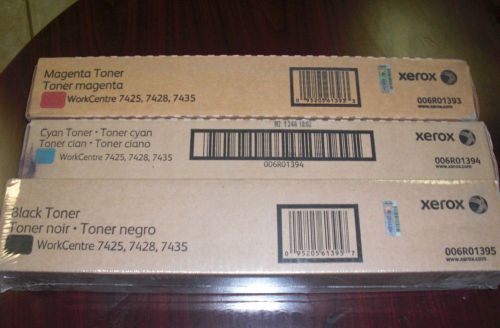 Xerox Magenta 006R01393, Cyan 006R01394 , and Black Toner 006R01395