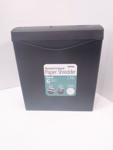 Royal CX6 6-Sheet Cross-Cut Shredder - Black - USED