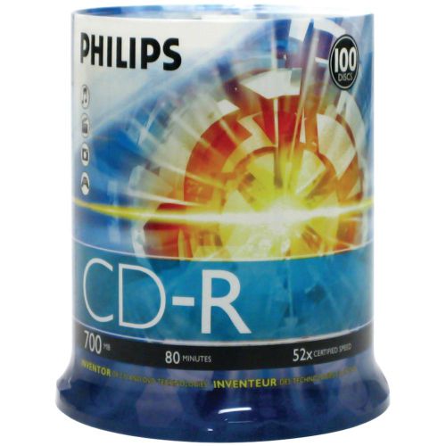 PHILIPS CDR80D52N/650 700MB 80-Minute 52x CD-Rs (100-ct Cake Box Spindle)