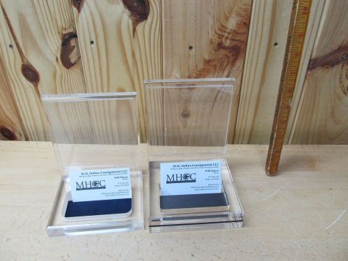 2 plexiglas business card holder desk display racks for sale