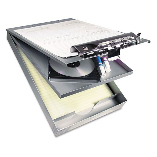 Aluminum Clipboard 2 Compartment Document Storage Box Metal Office Clip Board