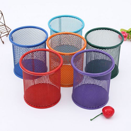 Mesh Metal Pen Pencil Holder Cosmetic Stationery Container Organizer Desk Office