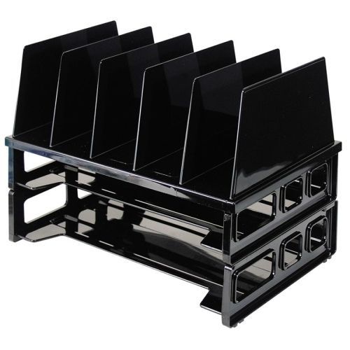 Officemate 22102 Sorter w/2 Trays 13-1/2inx9inx10-1/4in Black