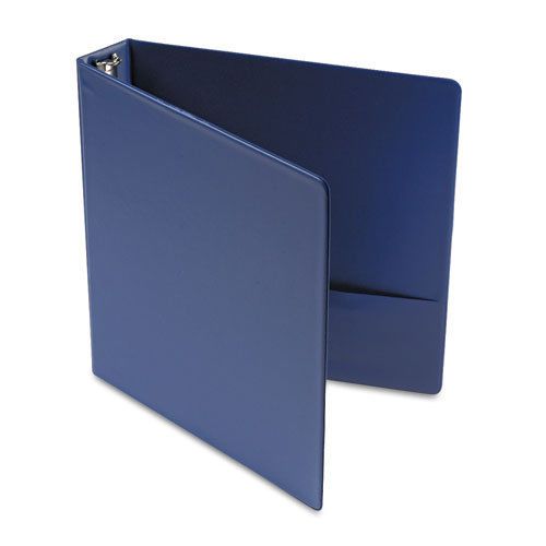 Suede Finish Vinyl Round Ring Binder, 1-1/2&#034; Capacity, Royal Blue