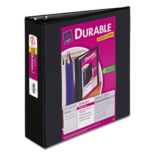 Durable View Binder with Slant Rings, 3&#034; Capacity, Black