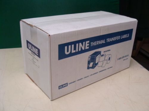 Case of 4 uline s-5037 4x6  thermal transfer label * 3&#034; core 1000 per roll for sale