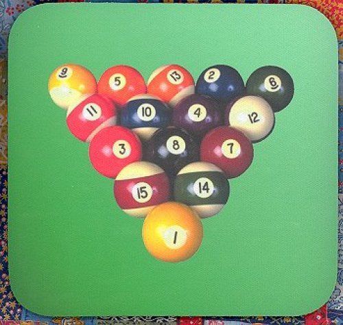 POOL - BILLIARDS Heavy Rubber Backed Mousepad #0236