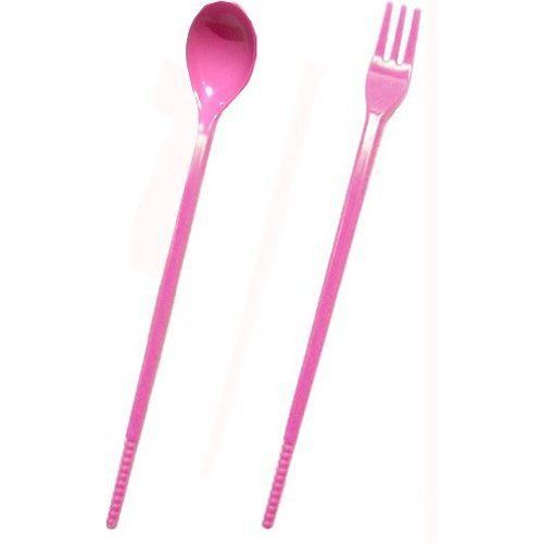 Poratble Compact Utencils Set 3WAY CHOPSTICKS Pink w/ Fork Spoon Case NEW Japan