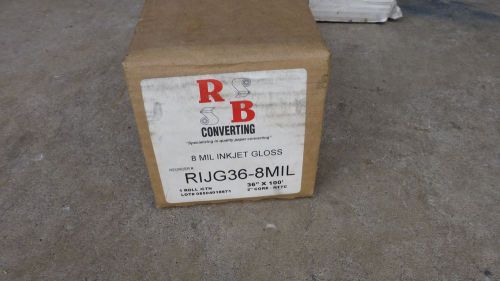 1 roll 8 mil gloss inkjet plotter media 36&#034; x 100&#039; 2&#034; core rijg36-8mil new for sale