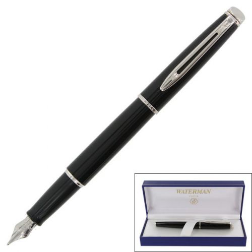 Waterman Hemisphere Mars Black Chrome Trim Fountain Pen - Medium