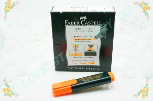 FABER CASTELL TEXTLINER 1548 SUPER-FLUORESCENT HIGHLIGHTER PEN (ORANGE)10 PIECE