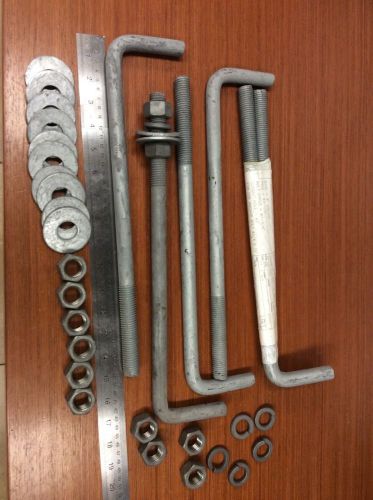 Galv  steel anchor bolt, thread 3/4-10, thd l: 3-3/4&#034;,  total l: 15&#034;, pk6 for sale