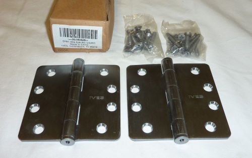 2 Ives 5PB1 4&#034; x 4&#034; US26D RC Plain Bearing Mortise Butt Hinges SATIN CHROME NEW!