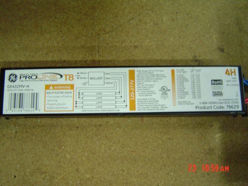 Ge 4 lamp t8 multi-volt proline ballast ge432mv-h new for sale