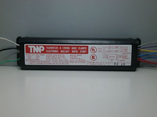 Tmp flb40d120-6 electronic fluorescent ballast for (2) f40t12 f40t8 lamps for sale