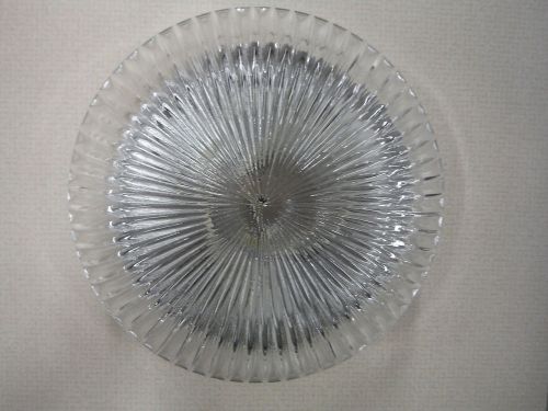 Ceiling Fixture Chrome Ribbed Clear Glass 60Watt