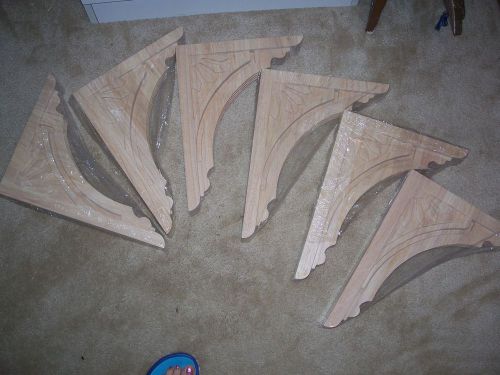 2&#034; x 10-11/16&#034; x 14&#034; Art Deco Corbel.  Rubberwood