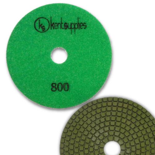 KENT Premium Quality 5&#034; WET Diamond Polishing Pad, 3mm Thick, Grit 800, Granite