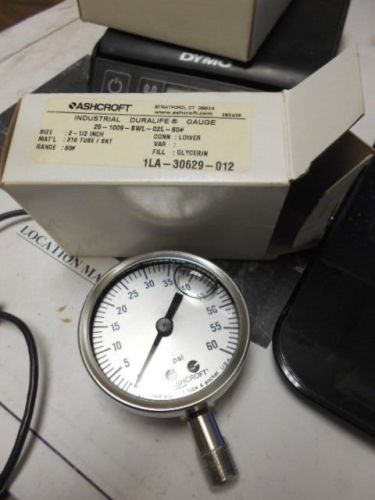 NEW ASHCROFT INDUSTRIAL DURALIFE GAUGE 1LA-30629-012