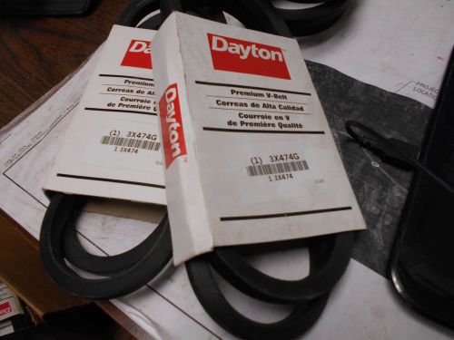 NEW DAYTON PREMIUM V-BELT 3X474G LOT OF 2