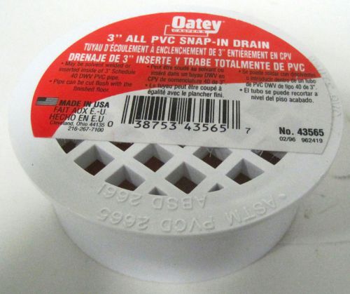 Oatey All PVC Snap In Drain Approx 3&#034; 43565 NNB