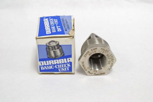 NEW DURABLA DFT 8014 2500CWP STAINLESS THREADED 1/2 IN NPT CHECK VALVE B270925