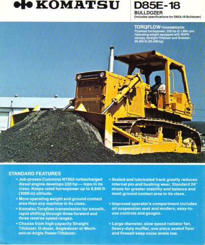 Komatsu D85E-18 Crawler Dozer Brochure and Specifications