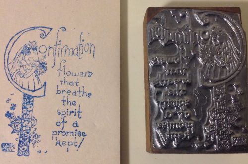 Confirmation vintage metal printing stamp signed scott for sale