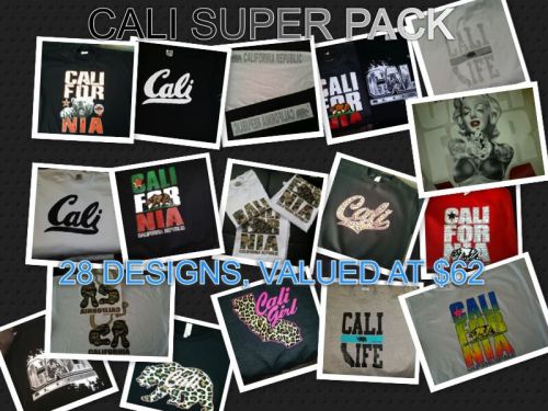 50 Cali Life / California Republic Plastisol Heat Transfers - You choose styles