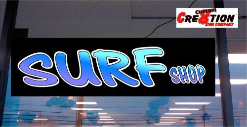 Led light box sign - surf shop - 46&#034;x12&#034; - neon/banner alternative - bright sign for sale