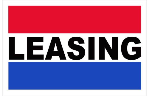 Leasing Sign Vinyl Banner /grommets 30&#034; x 72&#034; (6ft) made in USA blue brv6