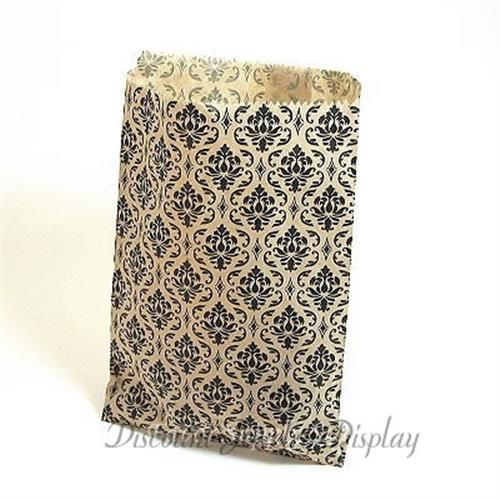 Paper Merchandise Bags 5 x 7&#034; - Damask Print 1000 Bags