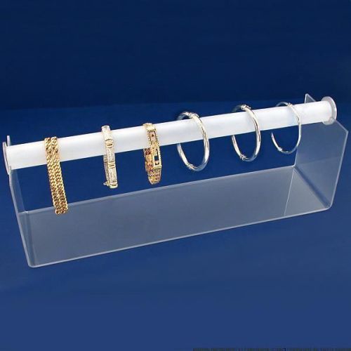 Frosted white acrylic bangle bracelet display stand 15&#034; for sale