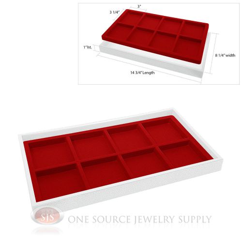 White plastic display tray red 8 compartment liner insert organizer storage for sale