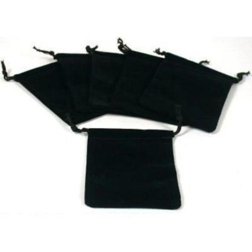 Black Velvet Drawstring Jewelry Bags 3&#034; SE AK