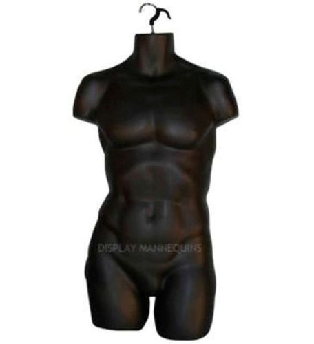 BLACK MALE MANNEQUIN - HARD PLASTIC / HOLLOW BACK